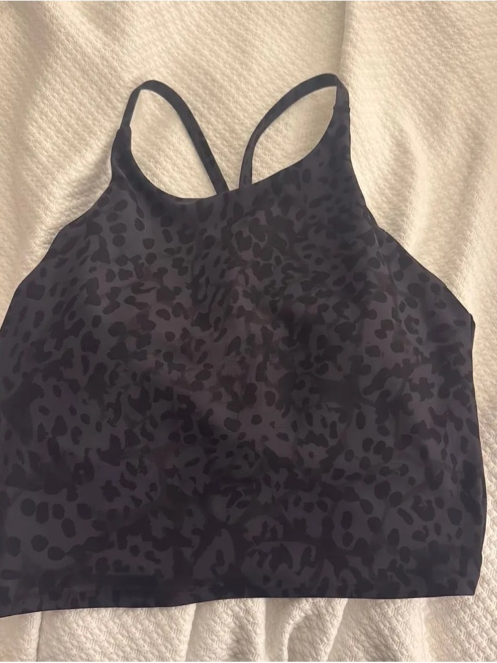 Old Navy Black Leopard Print Crop Tank